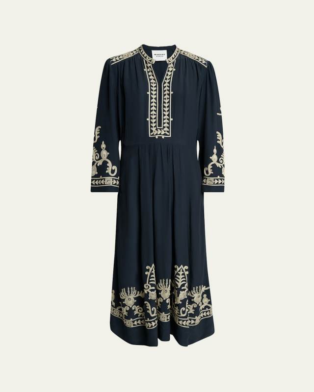 Feliana Embroidered Midi Tunic Dress